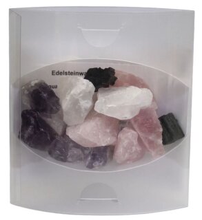 Wassersteine Set Amethyst Bergkristall Rosenquarz Turmalin 200 g