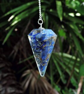 Orgonit Pendel Lapislazuli mit Samtbeutel
