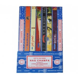 Räucherstäbchen Satya Nag Champa Kollektion 8 x 10 gr.
