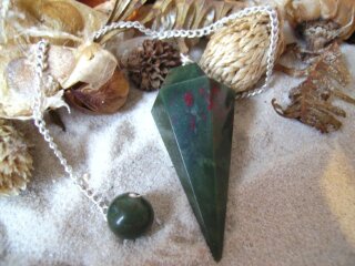 Bloodstone Pendulum faceted