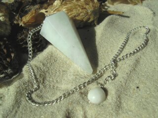 White Agate Pendulum faceted