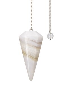 Achat Pendel wei&szlig; facettiert