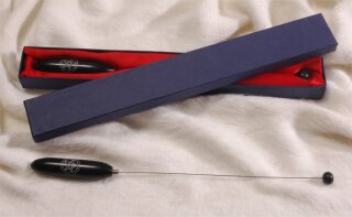 Einhandrute Schwarzer Speckstein mit Pentagramm