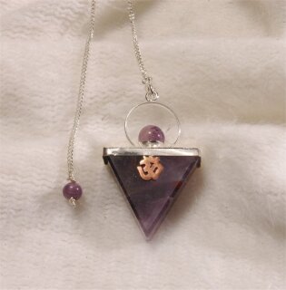 Amethyst Pendel Dreieck mit OM