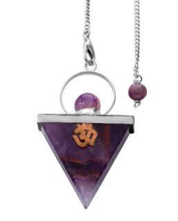Amethyst triangle Pendulum with OM