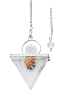 Clear Quartz triangle Pendulum with OM