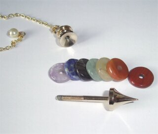 Brass Pendulum golden plated with Chakra Donuts