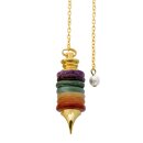 Brass Pendulum golden plated with Chakra Donuts