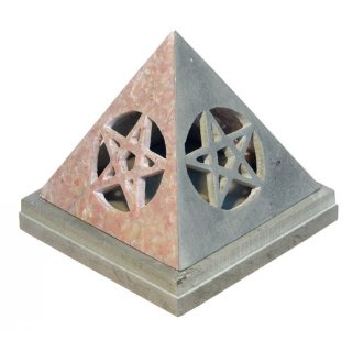 Teelichthalter &quot;Pyramide mit Pentagramm&quot;