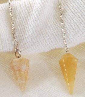 Golden Quartz Pendulum faceted