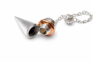 Messing F&uuml;llpendel silber mit Kupferring