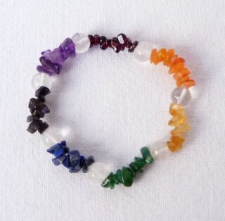 Chakra Armband mit Bergkristall-Kugeln