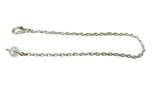 Pendelkette versilbert Karabiner Kristallperle