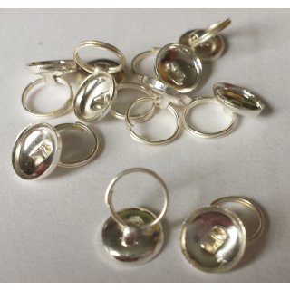 10 Perlenkappen mit Öse und Ring