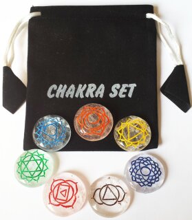 Bergkristall Chakra-Set rund